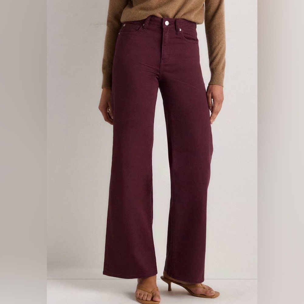 Quince Bella Stretch Wide Leg Jean - Size 29 - Wine Tasting